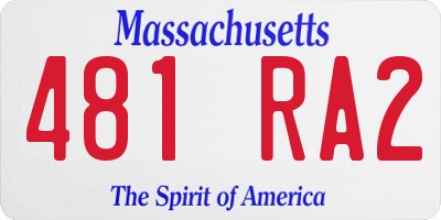 MA license plate 481RA2