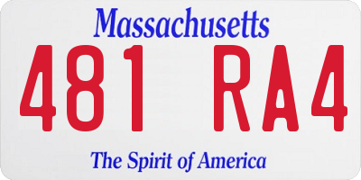 MA license plate 481RA4