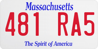 MA license plate 481RA5