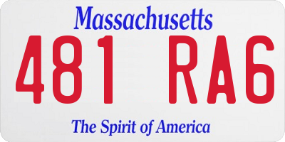 MA license plate 481RA6