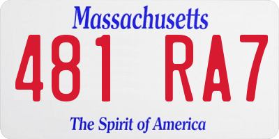 MA license plate 481RA7