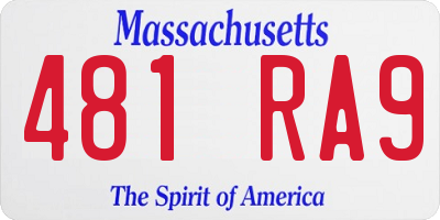 MA license plate 481RA9