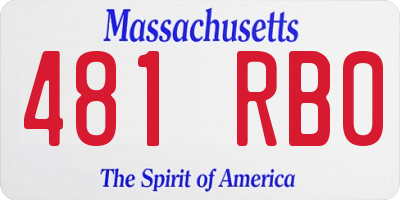 MA license plate 481RB0