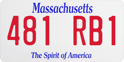 MA license plate 481RB1