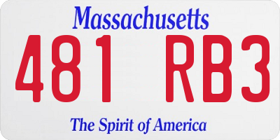 MA license plate 481RB3