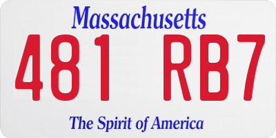 MA license plate 481RB7