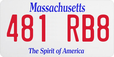 MA license plate 481RB8