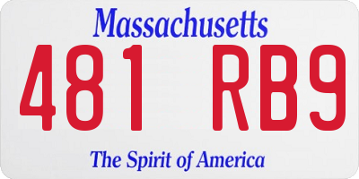 MA license plate 481RB9