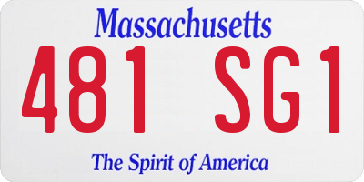 MA license plate 481SG1