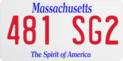 MA license plate 481SG2