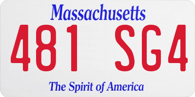 MA license plate 481SG4
