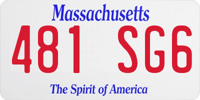 MA license plate 481SG6