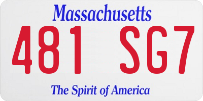 MA license plate 481SG7