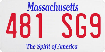 MA license plate 481SG9