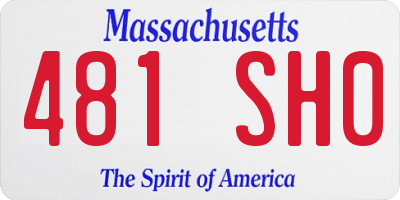 MA license plate 481SH0
