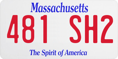 MA license plate 481SH2