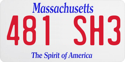 MA license plate 481SH3