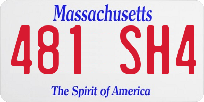 MA license plate 481SH4
