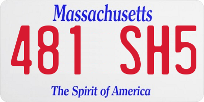 MA license plate 481SH5
