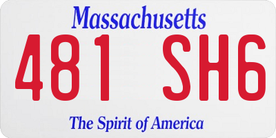 MA license plate 481SH6