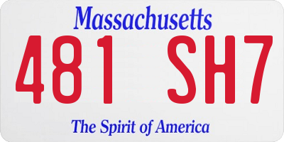 MA license plate 481SH7