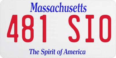 MA license plate 481SI0