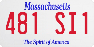 MA license plate 481SI1