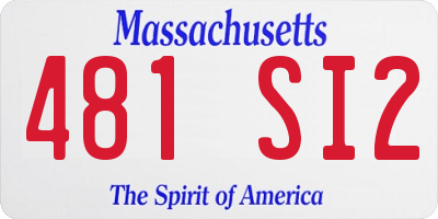 MA license plate 481SI2