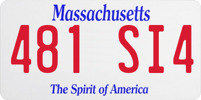 MA license plate 481SI4