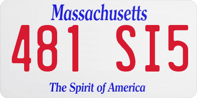 MA license plate 481SI5
