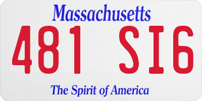 MA license plate 481SI6