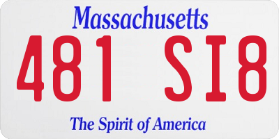 MA license plate 481SI8