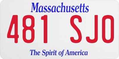 MA license plate 481SJ0