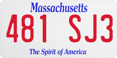 MA license plate 481SJ3