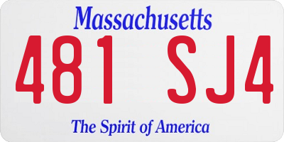 MA license plate 481SJ4