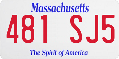 MA license plate 481SJ5