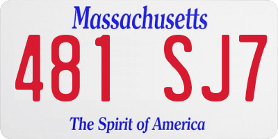 MA license plate 481SJ7