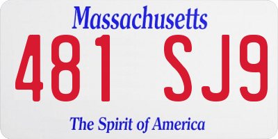 MA license plate 481SJ9