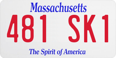 MA license plate 481SK1