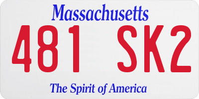 MA license plate 481SK2