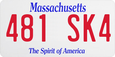 MA license plate 481SK4