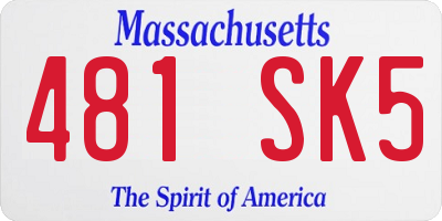 MA license plate 481SK5