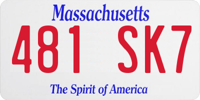 MA license plate 481SK7