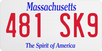 MA license plate 481SK9