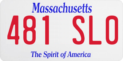 MA license plate 481SL0