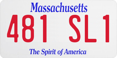 MA license plate 481SL1