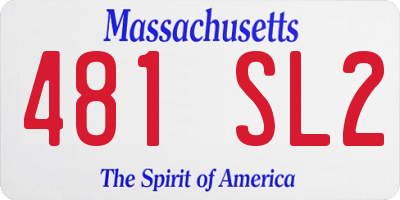 MA license plate 481SL2