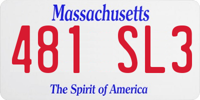 MA license plate 481SL3