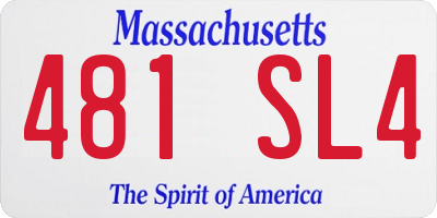 MA license plate 481SL4