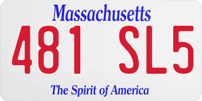 MA license plate 481SL5